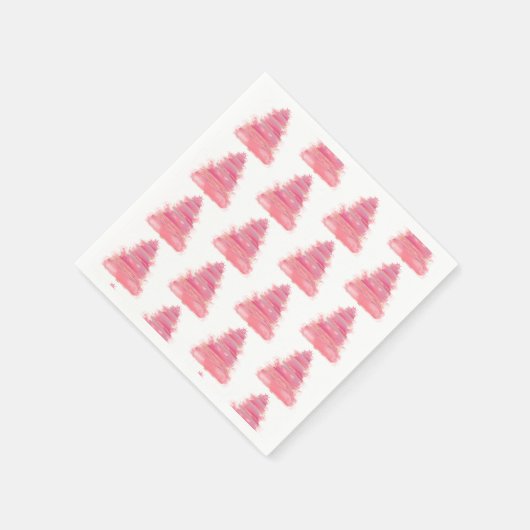 Serviette En Papier Arbre de Noël rose (Coin)