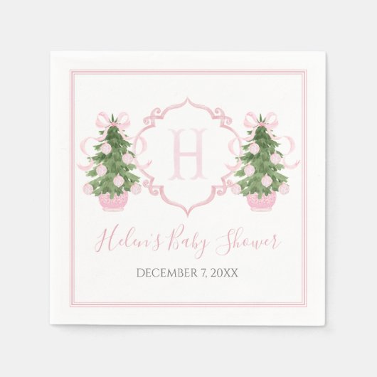 Serviette En Papier Arbre de Noël rose du sud (Devant)