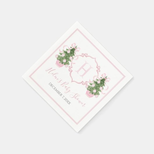 Serviette En Papier Arbre de Noël rose du sud (Coin)