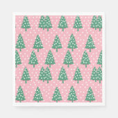 Serviette En Papier Arbre de Noël rose et vert (Devant)