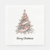 Serviette En Papier Arbre de Noël rose or rose (Devant)