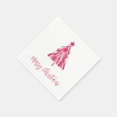 Serviette En Papier Arbre de Noël rose simple (Coin)