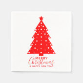 Serviette En Papier Arbre de Noël rouge et blanc Silhouette (Devant)