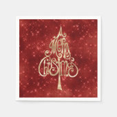 Serviette En Papier Arbre de Noël rouge étincelle (Devant)