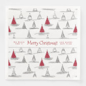Serviette En Papier Arbre de Noël rouge Motif#5 ID1009 (Devant)