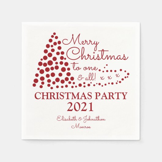 Serviette En Papier Arbre de Noël rouge, Napkin de Noël (Devant)