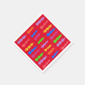 Serviette En Papier Arbre de Noël rouge Pop Art (Coin)