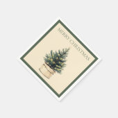 Serviette En Papier Arbre de Noël rustique minimal (Coin)