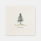 Serviette En Papier Arbre de Noël rustique Nom de famille Fête de Noël (Devant)