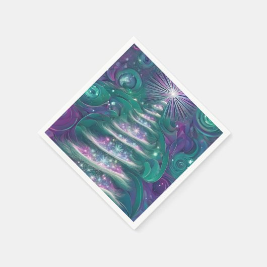 Serviette En Papier Arbre de Noël scintillant (Coin)