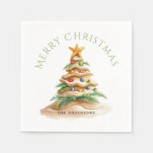 Serviette En Papier Arbre de Noël tropical (Devant)