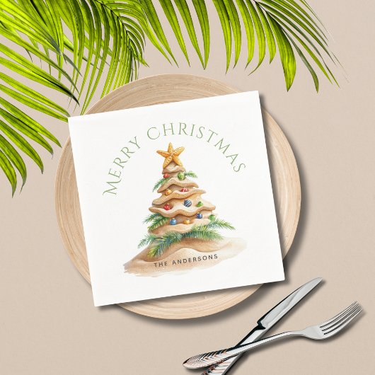Serviette En Papier Arbre de Noël tropical
