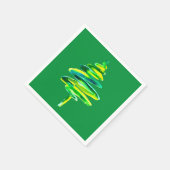 Serviette En Papier Arbre de Noël vert aquarelle abstraite (Coin)