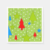 Serviette En Papier Arbre de Noël vert et blanc (Devant)