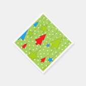 Serviette En Papier Arbre de Noël vert et blanc (Coin)