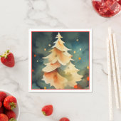 Serviette En Papier Arbre de Noël vibrant et fête de Noël illuminée (En situation)