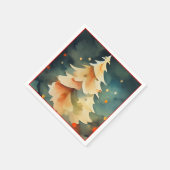 Serviette En Papier Arbre de Noël vibrant et fête de Noël illuminée (Coin)