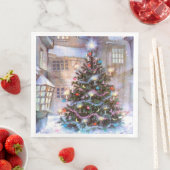 Serviette En Papier Arbre de Noël Vintage (En situation)