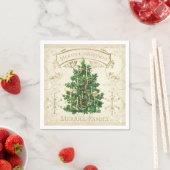 Serviette En Papier Arbre de Noël Vintage Personnalisé (En situation)