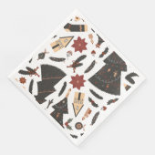 Serviette En Papier Arbre de Noël Vintage Poinsettia (Coin)