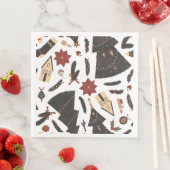 Serviette En Papier Arbre de Noël Vintage Poinsettia (En situation)