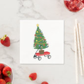 Serviette En Papier Arbre de Noël Wagon (En situation)