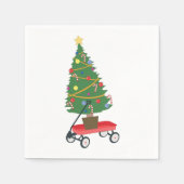 Serviette En Papier Arbre de Noël Wagon (Devant)