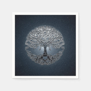 Serviette En Papier Arbre de nuit paisible de ciel bleu de la vie