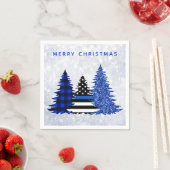 Serviette En Papier Arbre de Parties scintillant Plaid de Noël mince L (En situation)