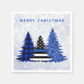 Serviette En Papier Arbre de Parties scintillant Plaid de Noël mince L (Devant)