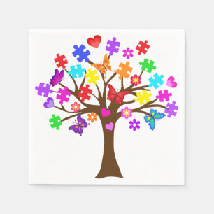 Serviette En Papier Arbre de sensibilisation sur l'autisme