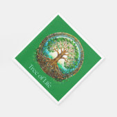 Serviette En Papier Arbre de vie celtique en vert émeraude (Coin)