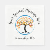 Serviette En Papier Arbre de vie dans un cercle bleu Survivor Party (Devant)