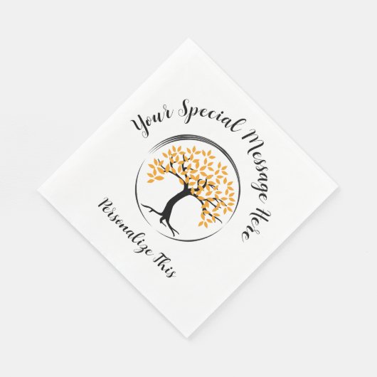 Serviette En Papier Arbre de vie dans un cercle de survivants (Coin)