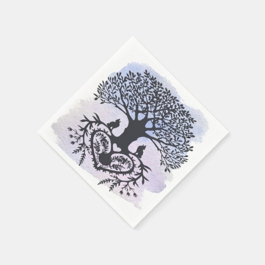 Serviette En Papier Arbre de vie d'art populaire (Coin)