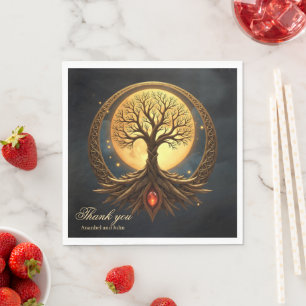 Serviette En Papier Arbre de Vie – Illumination au Clair de Lune