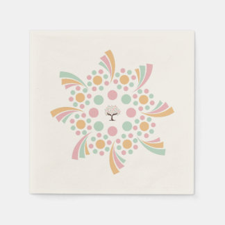 Serviette En Papier Arbre de Vie Mandala Pastel