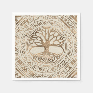 Serviette En Papier Arbre de vie - Motif runique de Yggdrasil