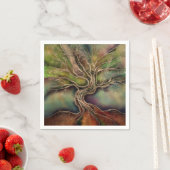 Serviette En Papier Arbre de vie - ombres d'automne (En situation)