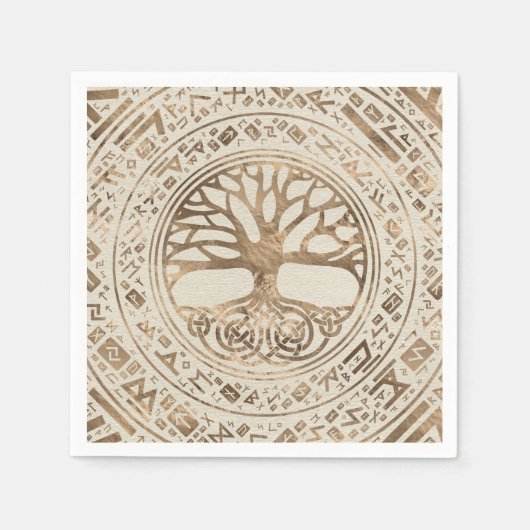 Serviette En Papier Arbre de vie - Yggdrasil Runic Motif (Devant)