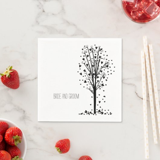 Serviette En Papier Arbre des coeurs (En situation)