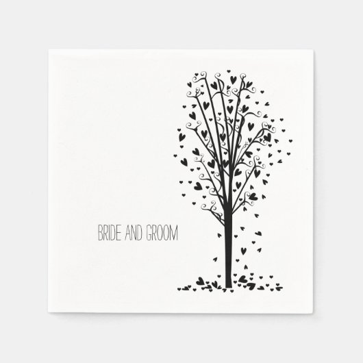 Serviette En Papier Arbre des coeurs (Devant)