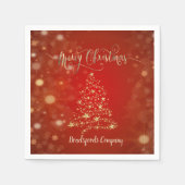 Serviette En Papier Arbre d'or de Noël élégant (Devant)