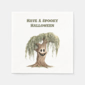Serviette En Papier Arbre effrayant d'Halloween (Devant)