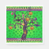 Serviette En Papier Arbre effrayant d'Halloween (Devant)