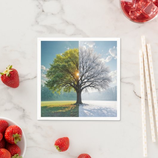 Serviette En Papier Arbre En Chêne En Double Saison (En situation)