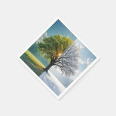 Serviette En Papier Arbre En Chêne En Double Saison (Coin)