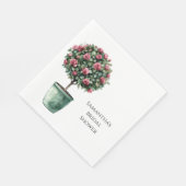 Serviette En Papier Arbre Fleurs Roses Roses Fête de Mariage (Coin)