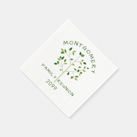 Serviette En Papier Arbre généalogique de la Réunion de famille (Coin)