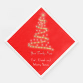 Serviette En Papier Arbre moderne de Noël en rouge vif (Coin)